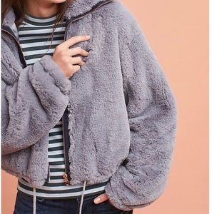Anthropologie Elevenses Bristol  SUPER SOFT faux fur jacket size M
